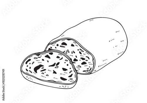 シュトーレンのシンプルな線画