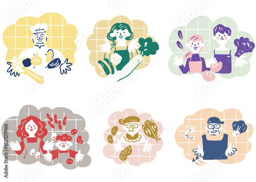 旬の食材を見極め紹介する多世代の人々　クッキングを楽しむ人々シリーズ
