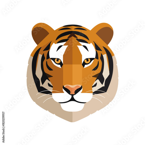 Geometric Tiger Head Modern Animal Illustration Design