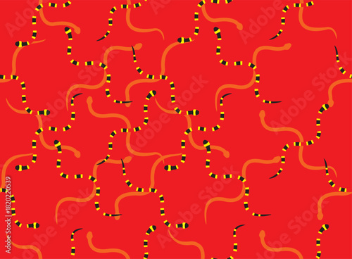 Coral Snake Seamless Pattern Background Wallpaper