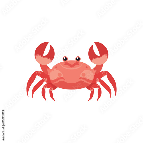 Playful Cartoon Crab on White Background Illustration