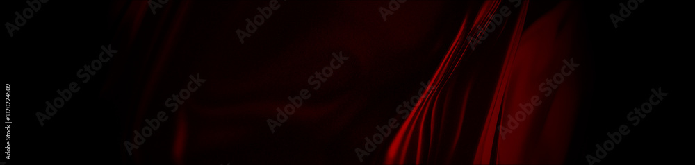 Fototapeta premium Red, blue and orange liquid metal abstract background with elongated format and noise texture. Modern Liquid Gradient Metal Design. Vibrant Liquid Abstract Background.