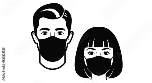 People wearing protective masks for health safety during an epidemic