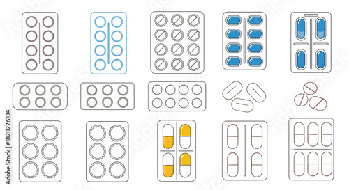 Vibrant pill assortment for pharmaceutical marketing and healthcare needs