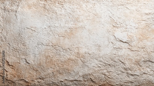 A rough, beige-colored stone wall with a rough texture and a few small cracks, set against a plain, light-colored background.