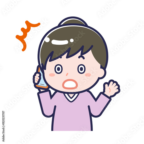 スマートフォンを使う「私服の大人」の女性