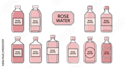 Rose water bottles collection in various shapes