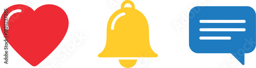 Interactive Symbols for Likes Notifications and Messages