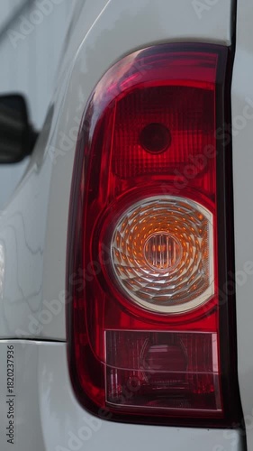 Alarm and turn light blinking. Closeup. Vertical footage