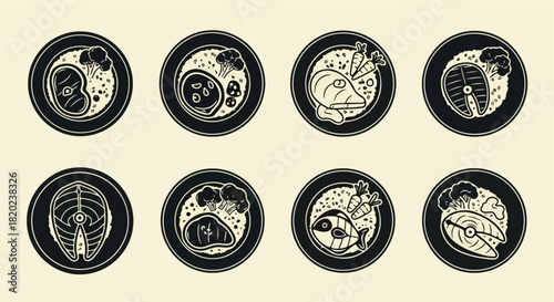 Food bowls with various ingredients and toppings