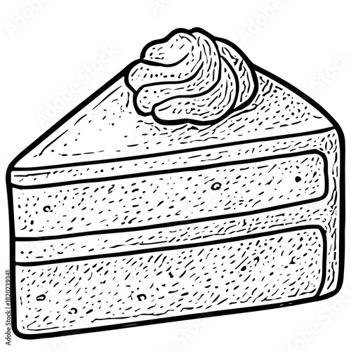 Cake slice with frosting