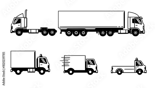 truck icon set vector. Delivery truck icon
