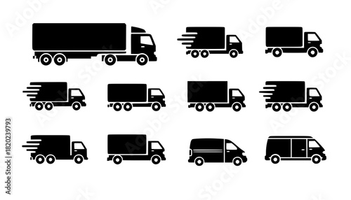 truck icon set vector. Delivery truck icon
