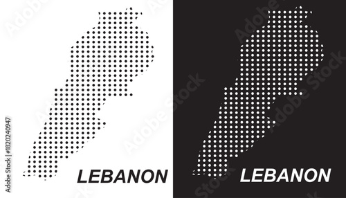 Lebanon Dot Map Vector, Digital Geometric Silhouette, Infographic Template, Point Scale Technology Concept, Middle East Country EPS