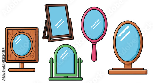 Colorful mirror collection reflects modern design and vanity elegance