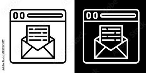 Email   Icon Set White Style Collection