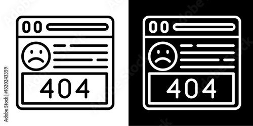 Error 404   Icon Set White Style Collection