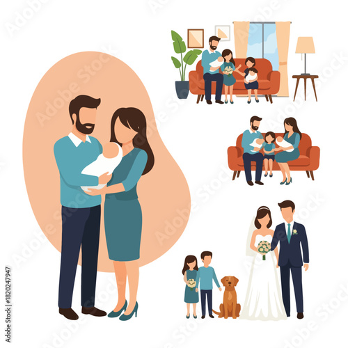 Generations of family love from newborns to weddings, a heartwarming journey