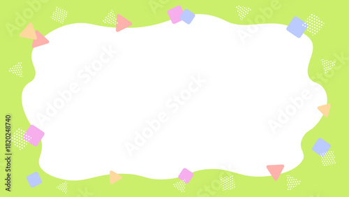 三角と四角のやさしい印象　幾何学模様のフレーム