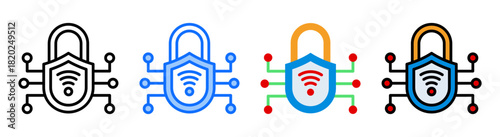 Secure Connection Icon Collection Set Multiple Style