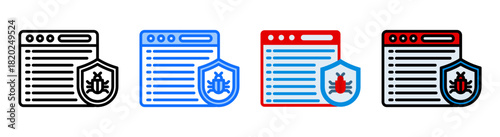 Malware Defense Icon Collection Set Multiple Style