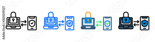Two Factor Authentication Icon Collection Set Multiple Style