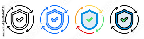 Security Update Icon Collection Set Multiple Style