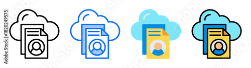 Cloud Identity Icon Collection Set Multiple Style
