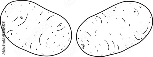 Two potatoes silhouette isolated on white background