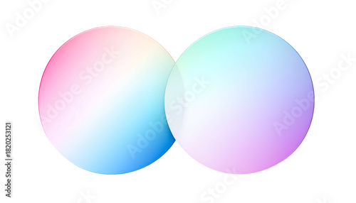 Two overlapping circles with a pastel gradient, set against a stark black background