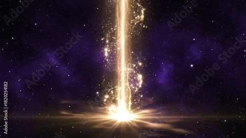 Celestial pillar amidst starry expanse