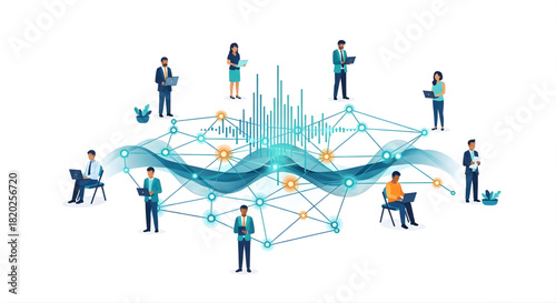 Business networking concept with people connected