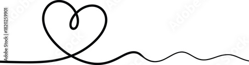 Black heart shape with wavy line on white background