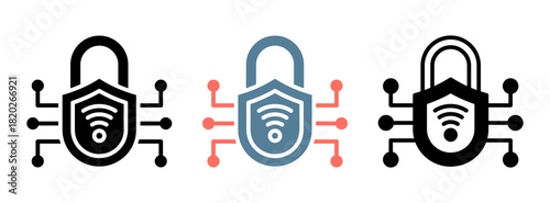 Secure Connection Icon Collection Set  Glyph & Mixed Style  