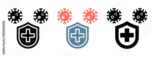 Virus Protection Icon Collection Set  Glyph & Mixed Style  