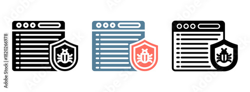 Malware Defense Icon Collection Set  Glyph & Mixed Style  