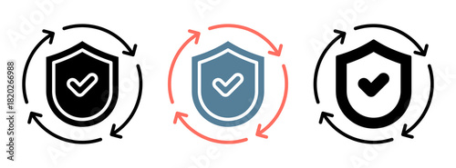 Security Update Icon Collection Set  Glyph & Mixed Style  