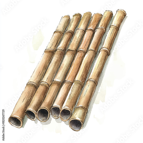 cute pan flute with bamboo pipes
