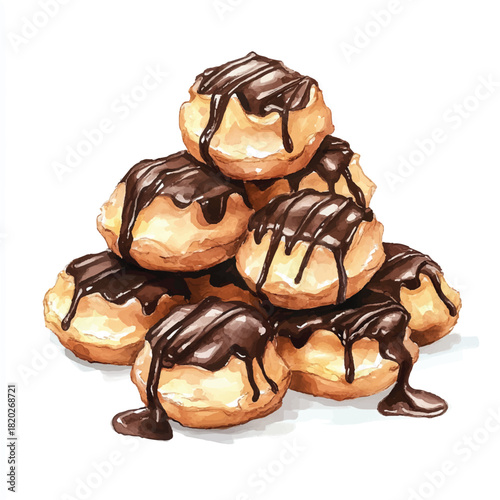 yuniazizah__a_cute_Profiteroles_stacked_with_chocolate_drizzle__3a3fe256-9e1c-4f70-953c-41852fd155de