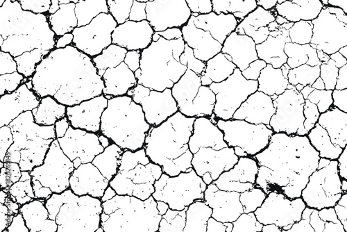 Grunge soil cracks texture on transparent background. Abstract Cracked vector illustration. Abstract background of grunge white, black damaged rusty crack vector. Eps 10