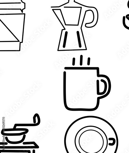 Coffe icons set - vektor coffe cups,beans,kettle,grindel,vintage coffe icons collection 