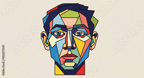 Colorful Abstract Mosaic Square Tile Pattern Background