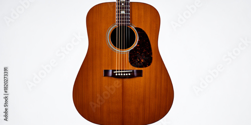 acoustic guitar isolated on white background