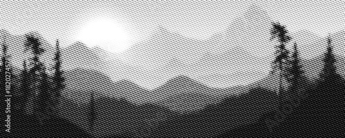 Black polka dots seamless pattern on white background. Halftone minimalist abstract