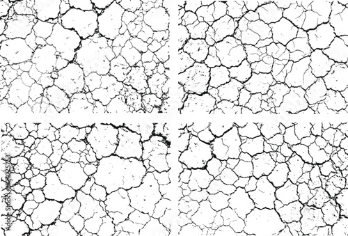 cracked texture white and black for creative design. cracked wall texture grunge background, a black and white vector illustration. Eps 10