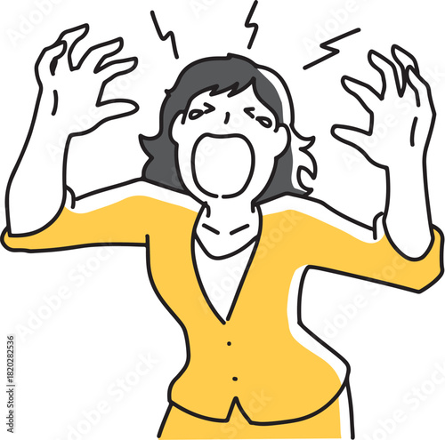 泣いて叫ぶ女性