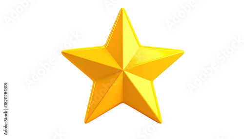 Isolated golden star shape with shiny surface on a black background