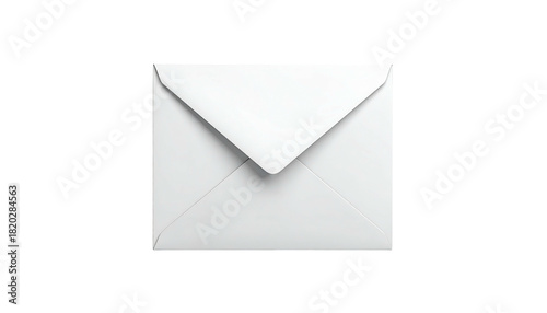 A close-up of a plain, white envelope against a stark black background