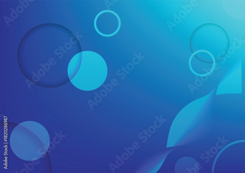 Abstract Blue Background with Circles and Gradient for Design