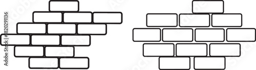 Two brick wall patterns silhouette